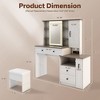 Vanity Desk with Adjustable Mirrors & 3 Lighting Colors, Makeup Vanity with Power Strip, Dressing Table Set with Drawers & Cabinets & Storage Stool - 2 of 4