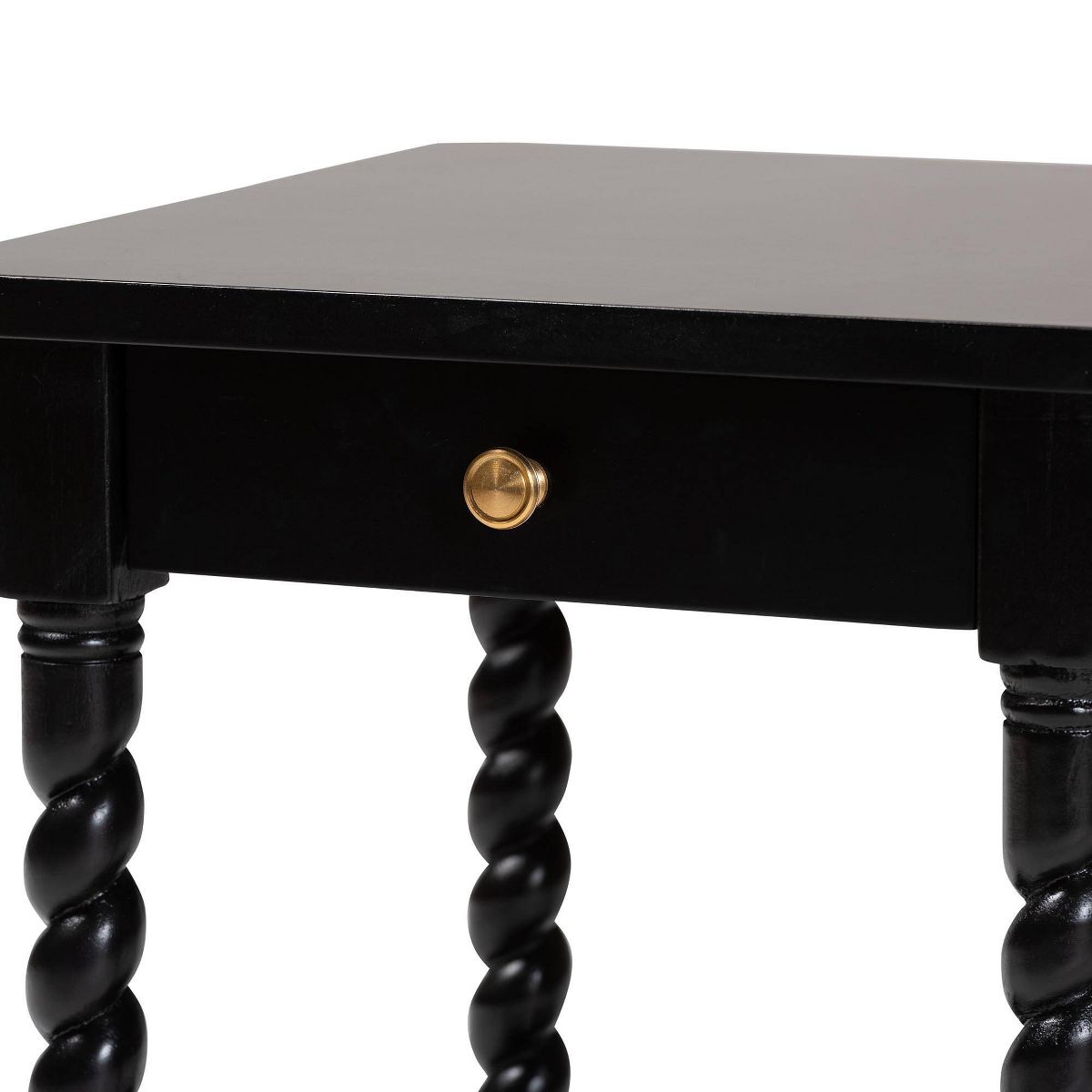 Baxton Studio Niklas Nightstand with Twisted Legs Black - thumbnail 6