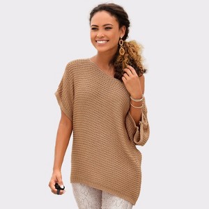 Women's Short Sleeve Knit Sweater - LASCANA - 1 of 4