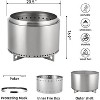 Smokeless Fire Pit, Portable Outdoor Firepit, Stainless Metal Steel Wood Burning Fireplaces with Removable Ash Pan and Poker - 2 of 4
