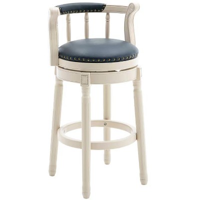 NicBex Seat Height 29.5 Inch Swivel Bar Stools,Modern Leather Wooden Counter Height Barstools Chair for Home Kitchen,Blue