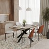 LeisureMod Ravenna 6-Piece Dining Set - 63" Rectangular MDF Wood Dining Table, 5 Leather Dining Chairs - 2 of 4