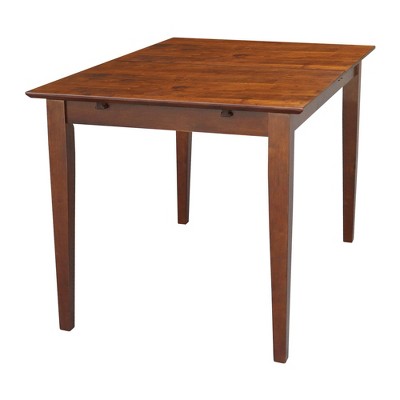 Espresso Solid Wood Extendable Dining Table with Butterfly Extension