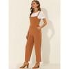 Allegra K Women's Casual Vintage Straps Ruffled Pockets 100% Cotton Wide Leg Overalls Jumpsuit - 3 of 4