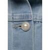 Women's Peplum Hem Denim Jacket W/ Novelty Buttons - Pine Apparel - 4 of 4