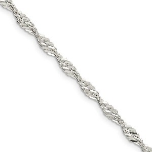 Black Bow Jewelry 3.5mm, Sterling Silver Singapore Chain Necklace - 1 of 4