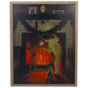 Northlight 19" Lighted Norman Rockwell 'Is He Coming?' Christmas Wall Art