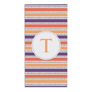 Personalization Mall Purple Pattern Initial Beach Towel - 1 of 2