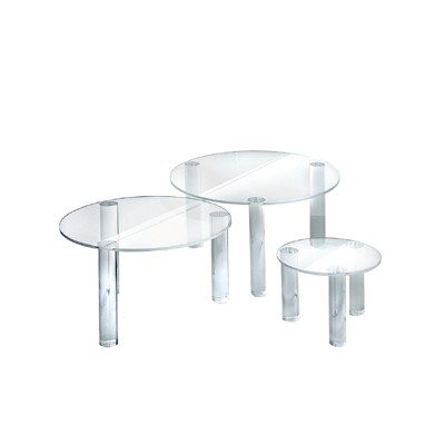 Glossy Clear Acrylic Round Riser Display Set
