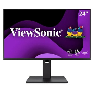 ViewSonic VG2458 24 Inch 1080p IPS Docking Monitor with Advanced Ergonomics, 100W USB C, 5-port USB Hub, HDMI, DisplayPort, and Daisy Chain for Home - 1 of 4