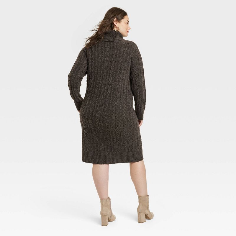 Women's Turtleneck Long Sleeve Cozy Sweater Dress - A New Day™, 3 of 11