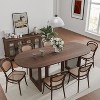 PexFix 67" x 33.5" Modern Farmhouse Kitchen Dining Room Table Furniture Oval Walnut Kitchen Table with Rattan Woven Legs for Kitchen Bar Living Room - 2 of 4
