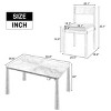 7 PCS Retro Dining Set for Kitchen, Rectangular Table with MDF Top, Upholstered Chairs with Rubberwood Frame and Cushions-Coolbibila - 4 of 4