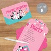 Big Dot of Happiness Pawty Like a Puppy Girl - Fill-In Cards - Pink Dog Baby Shower or Birthday Party Fold and Send Invitations - Set of 8 - 2 of 4