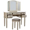 Infurnic Bedroom Vanity Tables Set with Mirror and Lights, Hairdryer holder, Drawer and Storage Cabinet, for Bedroom, Silver, 43"*19"*54" - 4 of 4