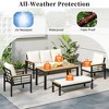5-Piece Outdoor Patio Iron Conversation Sofa Set with Coffee Table and Bench - 4 of 4