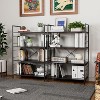4-Tier Industrial Bookshelf with Steel Frame, Freestanding Open Bookcase for Home, Office, Living Room & Bedroom - 2 of 4