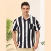 Lars Amadeus Men's Summer Striped Shirts Short Sleeves Button Down Beach Color Block Shirt - 2 of 4