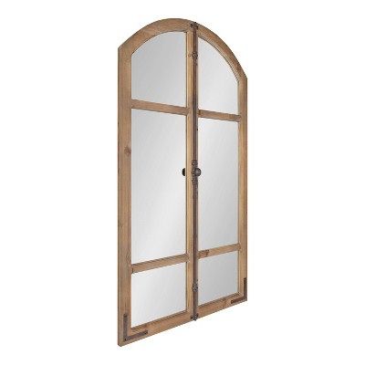 26" x 48" Birchmoore Rustic Window Mirror Brown - Kate & Laurel All Things Decor