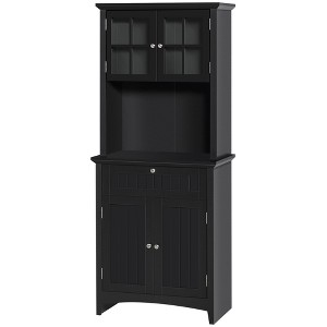 NicBex 64.5 Inch Tall Kitchen Pantry Storage Cabinet with 4 Doors,1 Drawer and Microwave Space for Dining Room,Bathroom,Kitchen,Black - 1 of 4