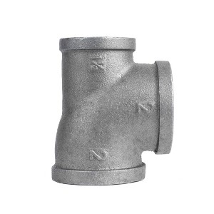 Pipe Decor 2 in. x 1 1/2 in. x 2 in. Black Reducing Tee - 1 of 4