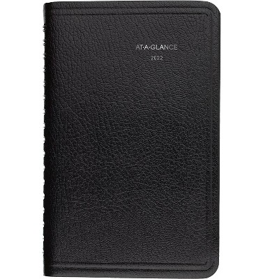 AT-A-GLANCE 2022 3.5" x 6" Appointment Book DayMinder Black G250-00-22