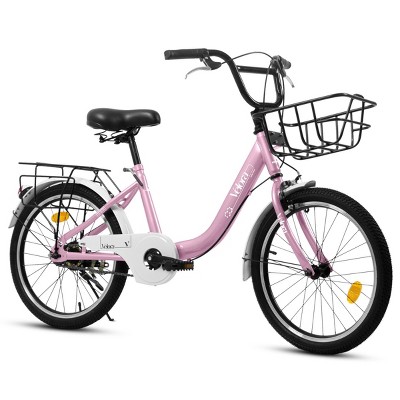 INFURNIC Bicycles 20 Inch Kids Bike for Boys and Girls Coaster and V-Brakes Lightweight Steel Frame, Pink, 55.9"*21.2"*31.5"