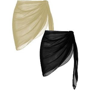 Ekouaer 2 Pieces Women Beach Sarongs Sheer Cover Ups Chiffon Bikini Wrap Skirt for Swimwear - 1 of 3