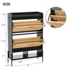 Shoe Cabinet with 2 Flip Drawers, Freestanding Shoe Storage Organizer with Adjustable Shelf, Narrow Shoe Rack Cabinet for Hallway, Living Room - 3 of 4