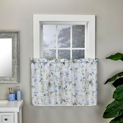 Floral Light-Filtering Polyester Window Tier Pair, 56" x 24"