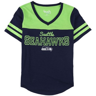Touch by G-III Womens Seattle Seahawks Rhinestone Embellished T-Shirt