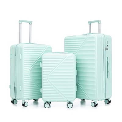 KTMBDW Luggage Sets 3 Piece PP Hardshell Carry on Suitcase, Travel Lightweight Carry-on with Double Spinner Wheels and TSA Lock