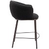 Zuo Modern Essen Counter Stool 37"H Black Teddy Fabric with Bronze Accents and Black Steel Frame - 4 of 4