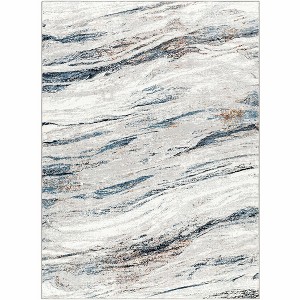 Hauteloom Glain Gray & Blue Marble Area Rug - 1 of 4