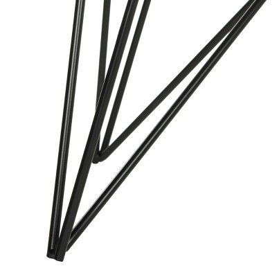 Vida 24" Round Light Brown Wood and Metal End Table