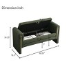 Modern Bed End Bench,Teddy Upholstered Large Foot Rest Stool,Window Vanity Bench With Arms And Storage For Living Room,Bedroom-Cuddlewood - 4 of 4