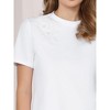 INSPIRE CHIC Women's Short Sleeve Crew Neck Stretchy Summer Casual Beaded Top - 4 of 4