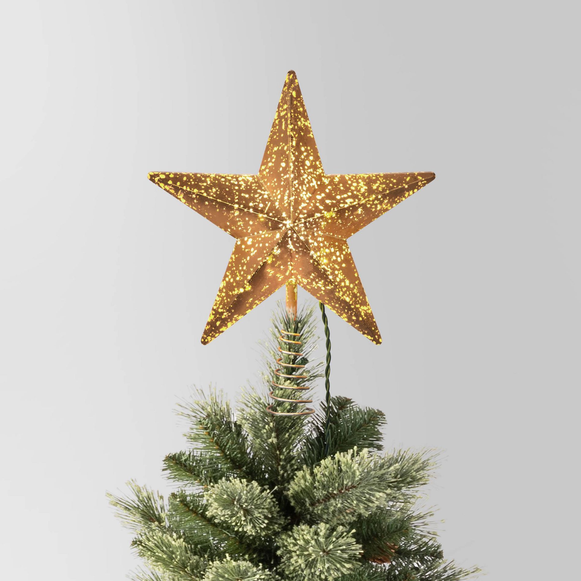 10" Pre-lit Faux Mercury Star Christmas Tree Topper - Wondershop™