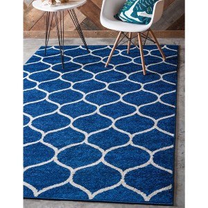 Unique Loom Trellis Frieze Rounded Trellis Indoor Woven Area Rug - 1 of 4