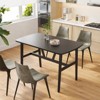 Lirago 47" Rectangular Wood Dining Table for 4-6 People Modern Kitchen Table with Sturdy Metal Frame Easy Assembly Black - 2 of 4