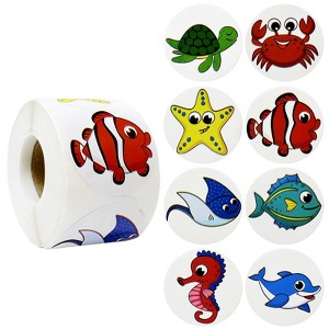 Wrapables Animal Sticker Roll, Stickers for Sealing Cards, Envelopes, Gift Boxes, Festive Party Favors (500pcs) - 1 of 4