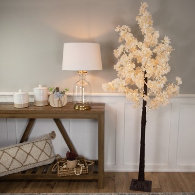 6' White Floral Outdoor LED Lighted Tree with Bendable Branches