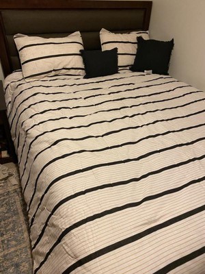 5pc Modern Stripe Comforter Set Off-white - Threshold™ : Target