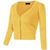 Women Solid Button Down 3/4 Sleeve Cropped Bolero Cardigan Sweater - 3 of 4