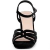BLISSFUL STEP Women's Velvet Chunky Heel Slingback Heeled Sandals - 3 of 4