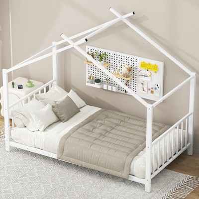 NicBex Twin Size Metal House Platform Bed for Kids Teens Adults,No Box Spring Needed