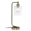 Creekwood Home Vintage Vantage 18.8" Curved Arm Desk Lamp with Glass Shade and USB Ports - 2 of 4