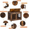 Akoasm 39.4 inch Sliding Door Dog House with Partition for Two Puppies-Rustic Brown - 4 of 4