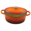 Crock Pot Artisan 7 Quart Enameled Cast Iron Oval Dutch Oven in Sunset Orange - 4 of 4