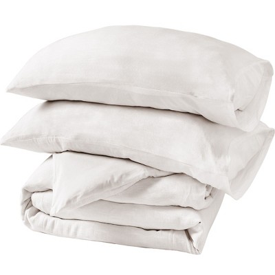 Natural Linen Queen Duvet Cover Set with Pillow Shams
